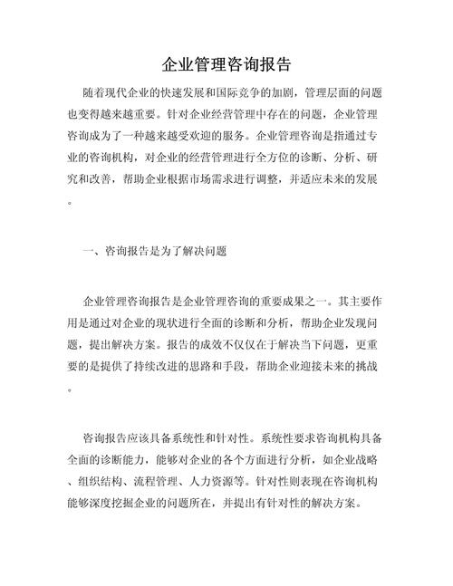 企业管理咨询 引领变革与创造价值的战略伙伴